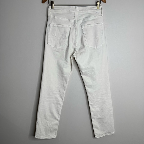 MOTHER Denim Tomcat Ankle White Cream Puffs High Rise Straight Stretch Size 28 - Picture 8 of 13